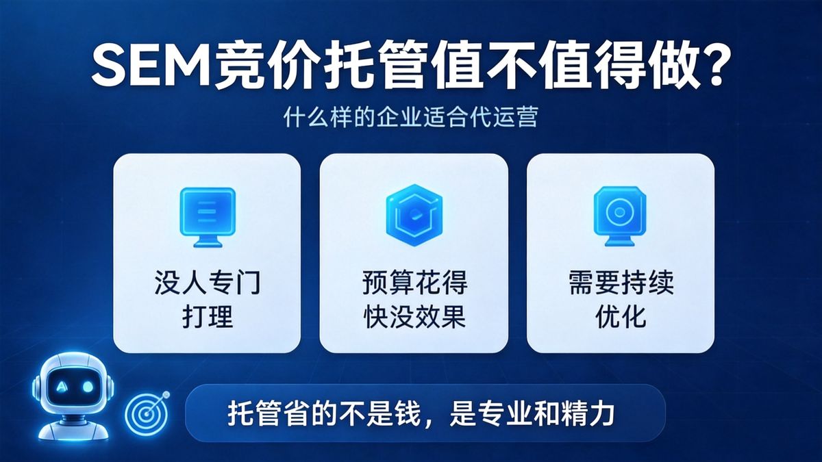SEM竞价托管值不值得做?什么样的企业适合代运营封面