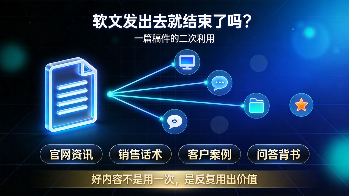 软文发出去就结束了吗?一篇新闻稿的"二次利用"思路封面